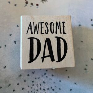Paper Source - "Awesome Dad" Rubber Stamp - EUC